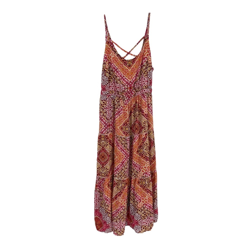 Torrid womens Floral Challis Maxi Dress Size 2X sleeveless tiered cross back - Picture 1 of 8